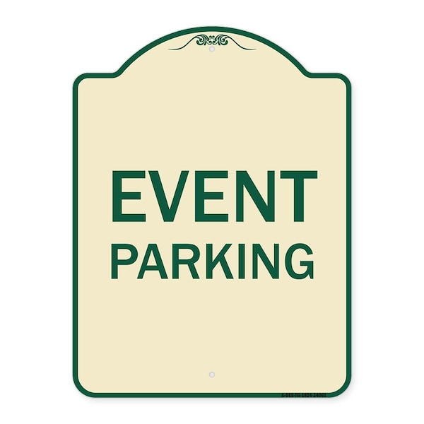 Signmission Designer Series Sign Event Parking, Tan & Green Heavy-Gauge Aluminum Sign, 24" x 18", TG-1824-24061 A-DES-TG-1824-24061 - main